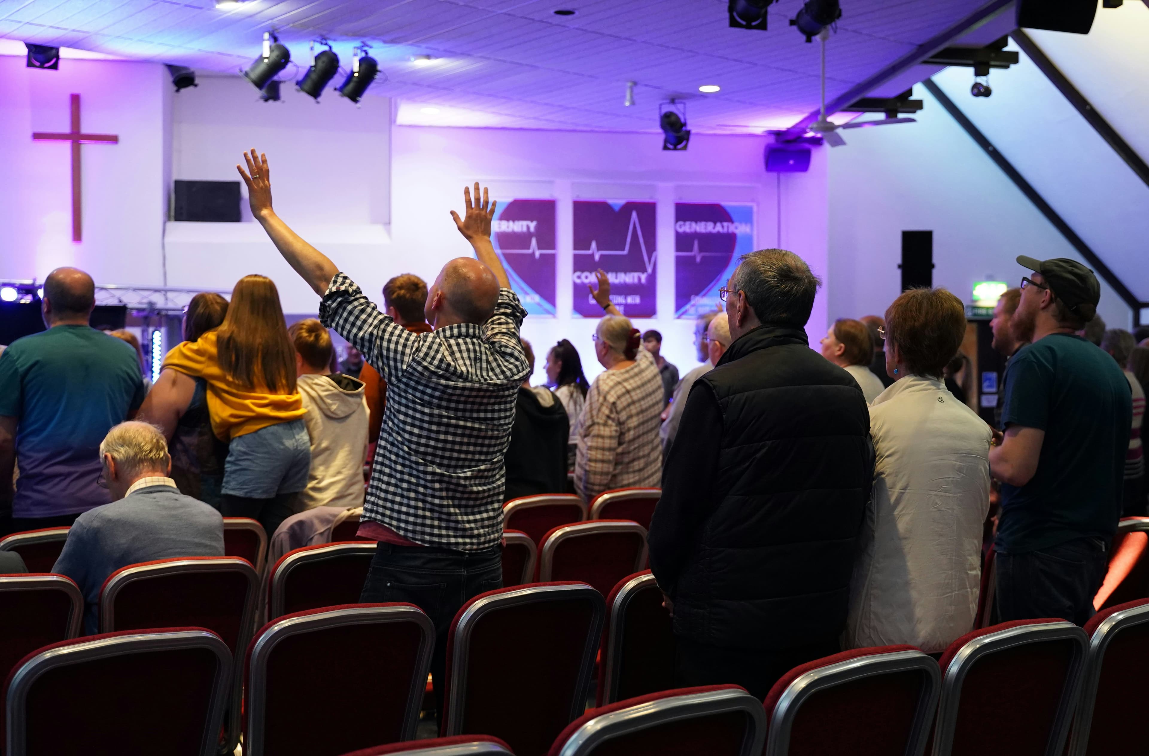 Church congregation gathered for an event