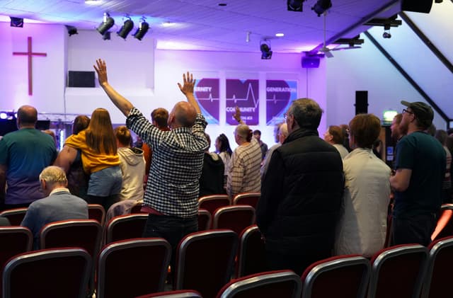 Church congregation gathered for a community event