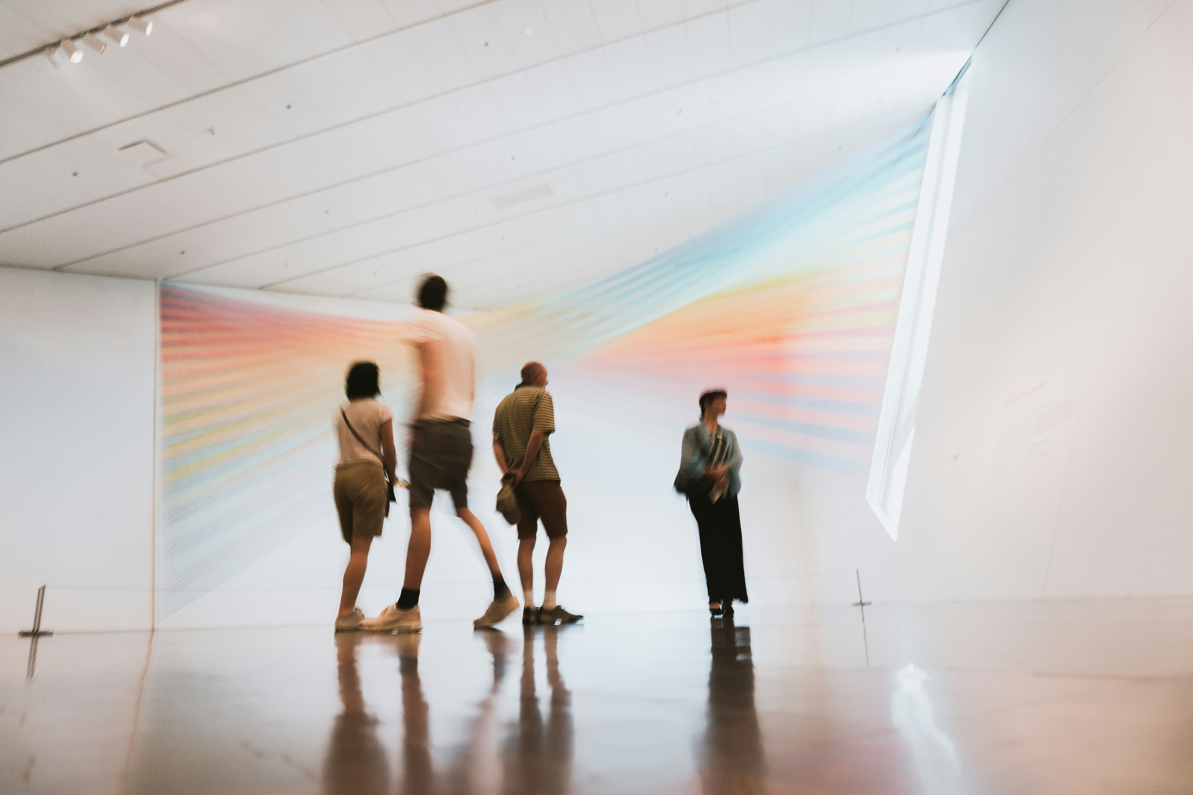 Museum gallery interior with visitors
