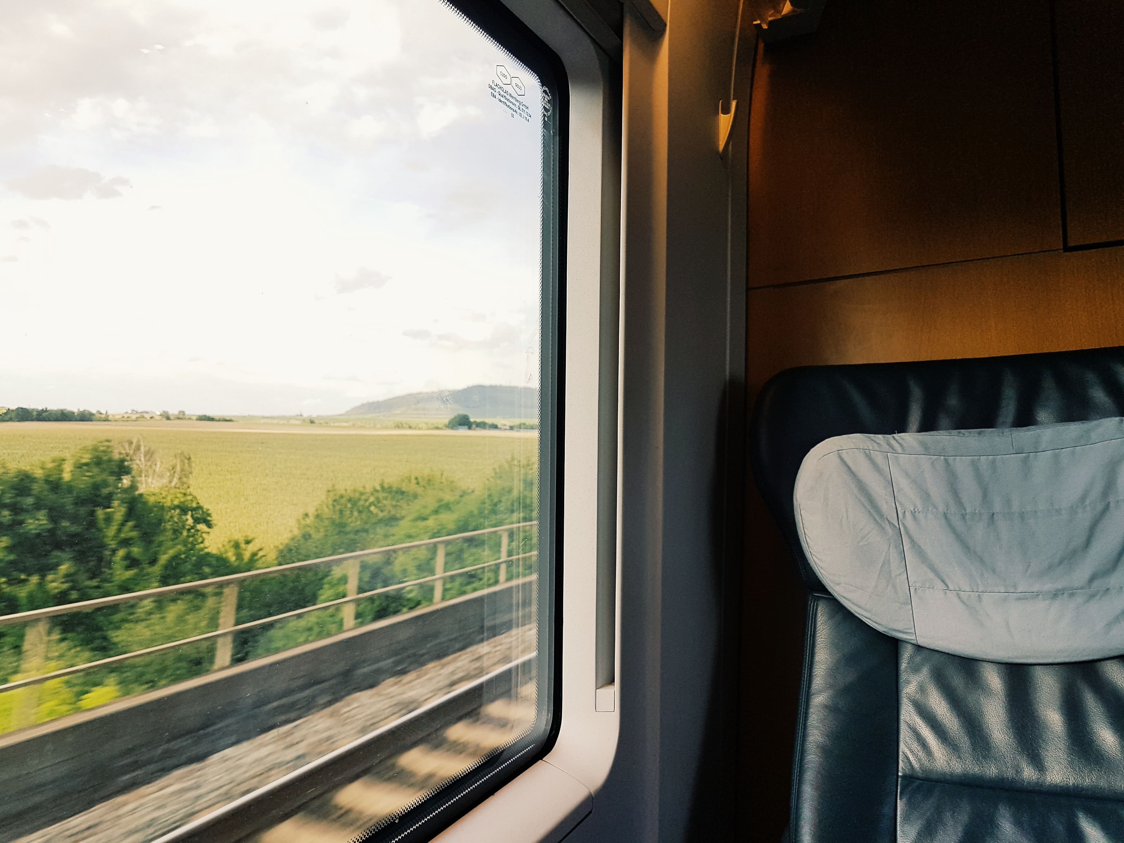 Heritage railway train through countryside